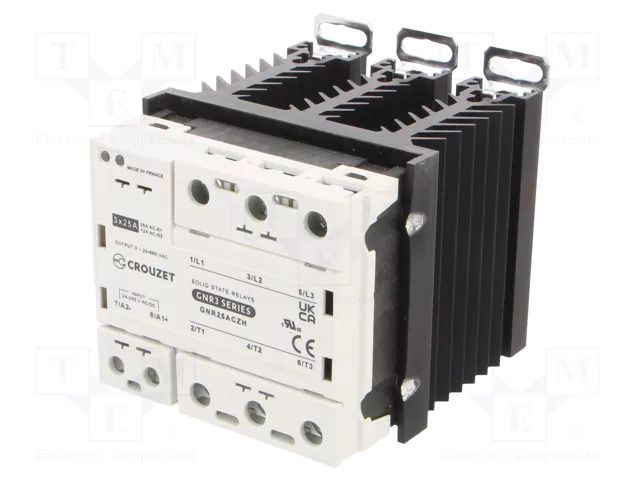 Relay: solid state; Ucntrl: 24÷255VAC; 25A; 24÷660VAC; GNR3 CROUZET GNR25ACZH