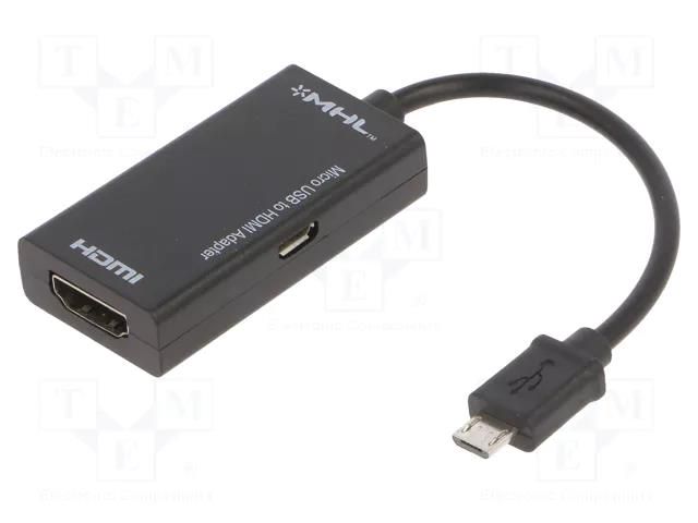 Adapter; HDMI socket,USB B micro socket,USB B micro plug GEMBIRD A-MHL-002