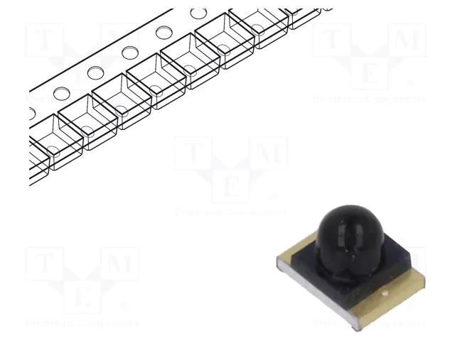 PIN photodiode; 1.8mm; SMD; 940nm; 10nA; convex; black EVERLIGHT PD42-21B/TR8