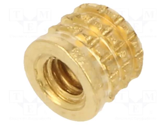 Threaded insert; brass; M2; BN 37885; L: 3.1mm; for plastic TAPPEX KVT-002M2