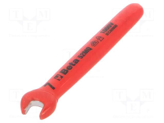 Wrench; insulated,single sided,spanner; 7mm BETA BE52MQ/7