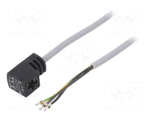 Connection lead; Len: 10m; Øcore: 0.5mm; Cores: 3; Ømax: 5.2mm; 24VDC FESTO KMEB-1-24-10-LED