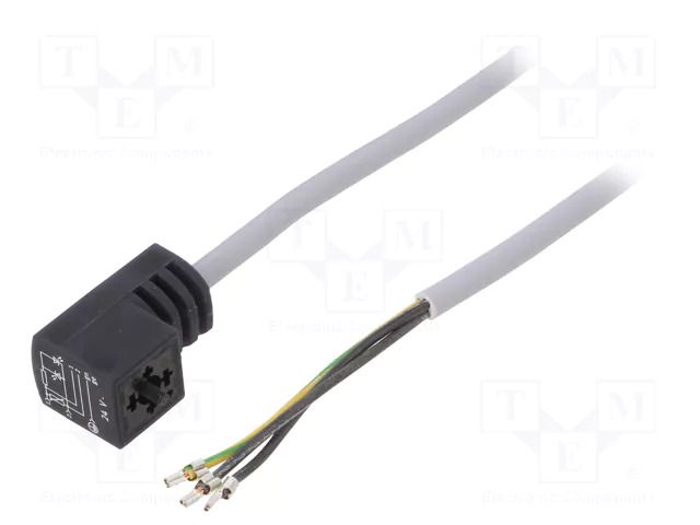Connection lead; Len: 10m; Øcore: 0.5mm; Cores: 3; Ømax: 5.2mm; 24VDC FESTO KMEB-1-24-10-LED