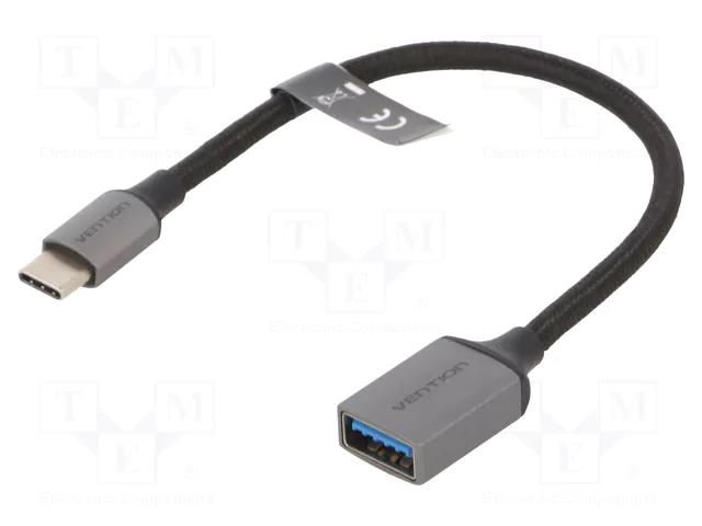 Cable; USB 3.0; USB A socket,USB C plug; nickel plated; 0.15m VENTION CCXHB