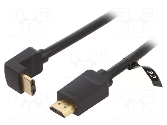 Cable; HDMI plug,HDMI plug 90° up/down; PVC; HDMI 2.0; 1.5m VENTION AARBG
