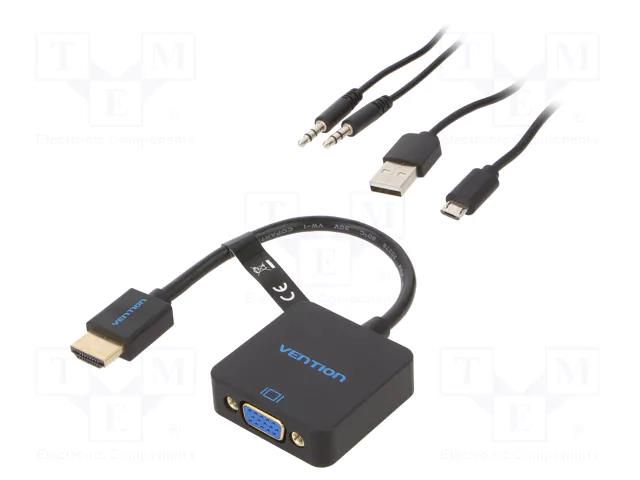 Converter; 0.15m; HDMI 1.4; Support: 3D,Full HD 1080p; black VENTION ACRBB