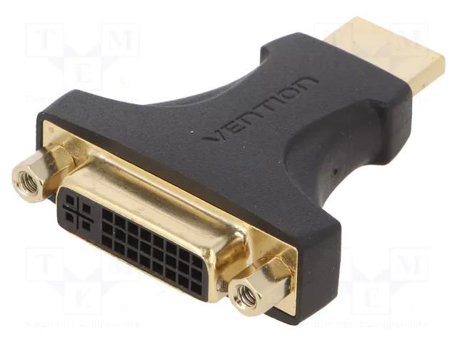 Adapter; DVI-I (24+5) socket,HDMI plug; HDMI 1.4; black VENTION AIKB0