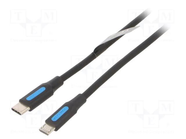 Cable; USB 2.0; USB B micro plug,USB C plug; nickel plated; 1.5m VENTION COVBG