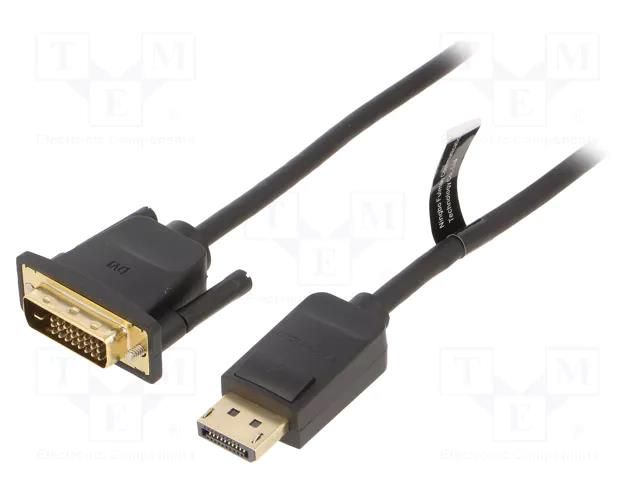 Cable; DisplayPort plug,DVI-D (24+1) plug; Len: 1.5m; black VENTION HAFBG