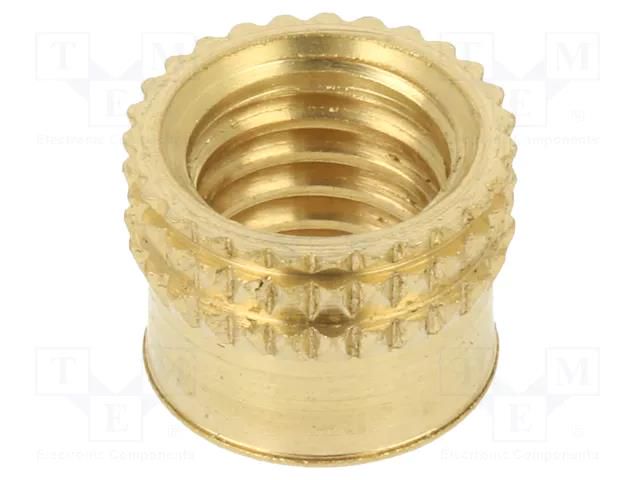 Threaded insert; brass; M8; BN 37885; L: 8.3mm; for plastic TAPPEX KVT-002M8