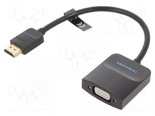 Converter; D-Sub 15pin HD socket,HDMI plug; 0.15m; HDMI 1.4 VENTION 42154