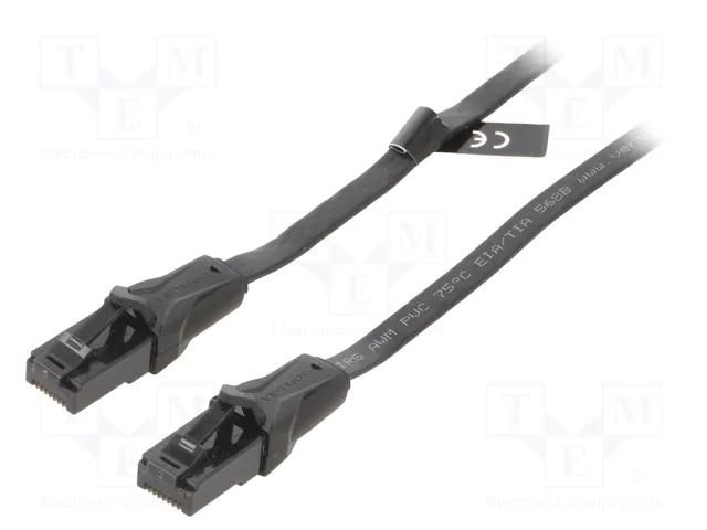 Patch cord; RJ45 plug,both sides; U/UTP; 6; Cu; PVC; black; 2m VENTION IBABH