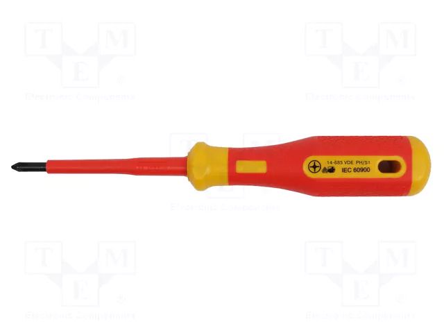 Screwdriver: insulated; slim; PlusMinus PH-type; PH1/SL BERNSTEIN BRN-14-685-VDE