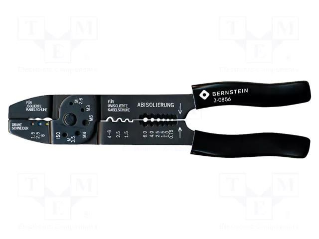 Tool: multifunction wire stripper and crimp tool; Wire: round BERNSTEIN BRN-3-0856