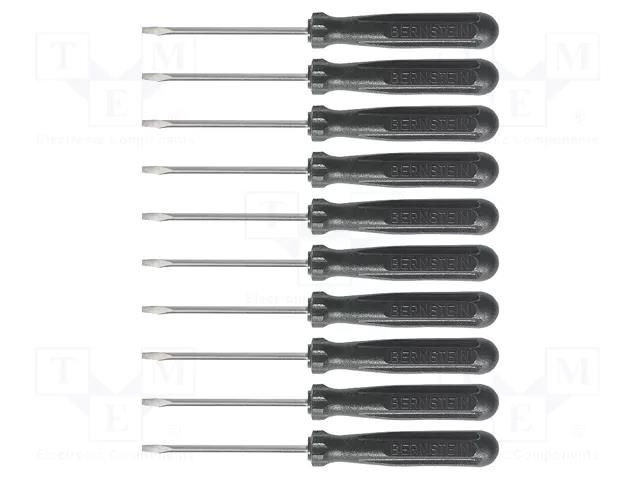 Kit: screwdrivers; slot; 10pcs. BERNSTEIN BRN-4-301-VE10