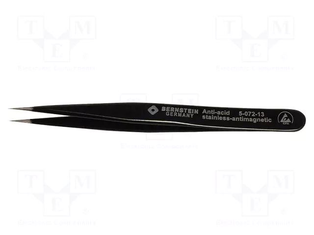 Tweezers; Blade tip shape: sharp; Tweezers len: 110mm; ESD BERNSTEIN BRN-5-072-13