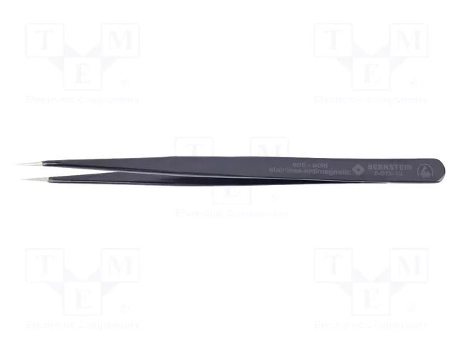 Tweezers; Blade tip shape: sharp; Tweezers len: 140mm; ESD BERNSTEIN BRN-5-075-13