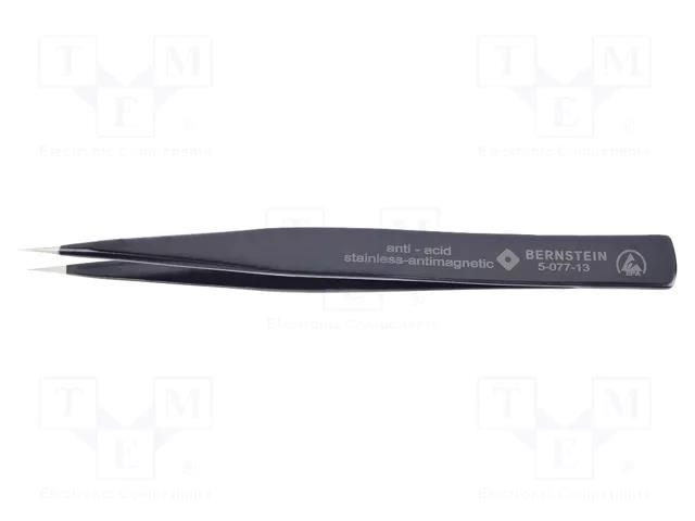 Tweezers; Blade tip shape: sharp; Tweezers len: 130mm; ESD BERNSTEIN BRN-5-077-13