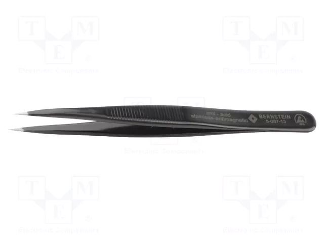 Tweezers; Blade tip shape: sharp; Tweezers len: 110mm; ESD BERNSTEIN BRN-5-087-13