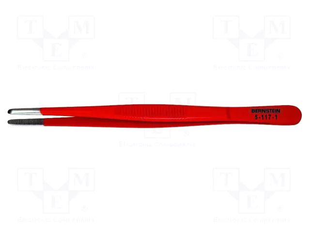 Tweezers; 145mm; Blade tip shape: rounded; universal BERNSTEIN BRN-5-117-1