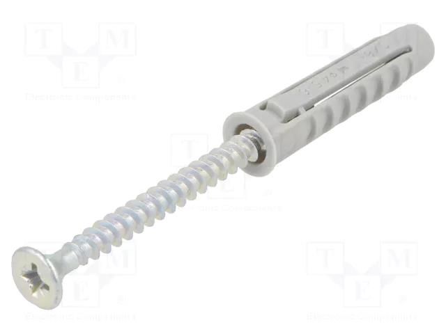 Plastic anchor; with screw; 8x40; SX; 50pcs; 8mm FISCHER FISCHER-70022