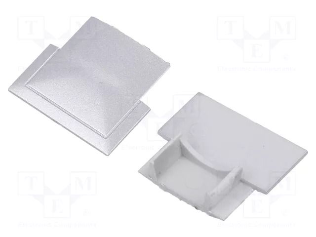 Cap for LED profiles; silver; 10pcs. GTV Poland GTV-ZASGLAX-AL