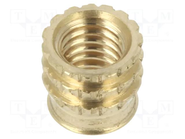 Threaded insert; brass; M3; BN 37885; L: 4.1mm; for plastic TAPPEX KVT-002M3