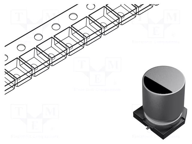 Capacitor: electrolytic; SMD; 220uF; 50VDC; Ø10x10.5mm; ±20%; VB CHANGZHOU HUAWEI ELECTRONIC VB1H221MG105000CE0