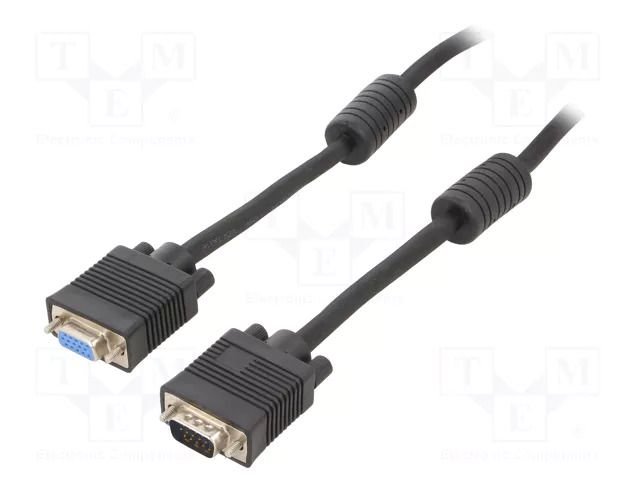 Cable; D-Sub 15pin HD socket,D-Sub 15pin HD plug; black; 1.8m GEMBIRD CC-PPVGAX-6B