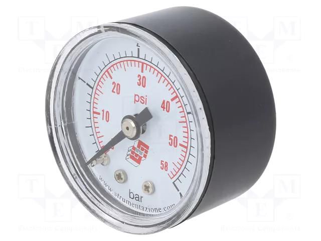 Manometer; 0÷4bar; non-aggressive liquids,inert gases; 40mm PNEUMAT M40A.PL004G18