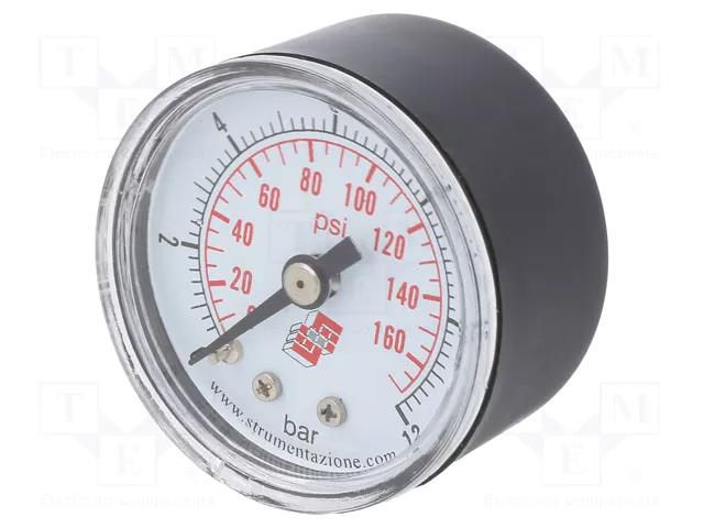 Manometer; 0÷12bar; non-aggressive liquids,inert gases; 40mm PNEUMAT M40A.PL012G18