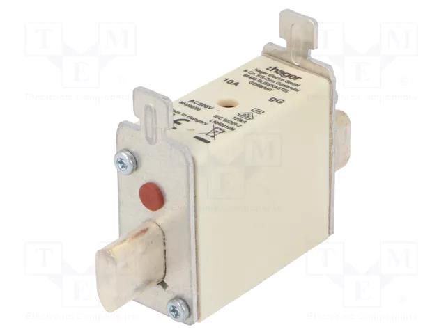 Fuse: fuse; 10A; 500VAC; gG; industrial; NH000 HAGER LNH0010M