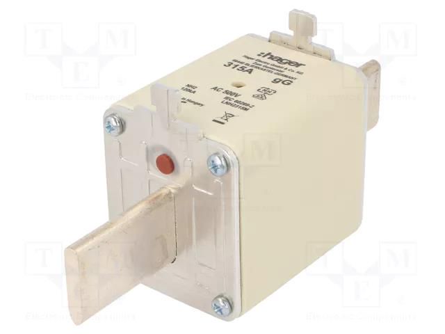 Fuse: fuse; 315A; 500VAC; gG; industrial; NH2 HAGER LNH2315M