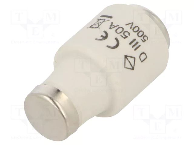 Fuse: fuse; 50A; 500VAC; gF,quick blow; DIII HAGER LE33F50