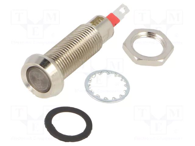 Indicator: LED; recessed; green; 24÷28VDC; Ø8.1mm; IP67; connectors MARL 508-532-23