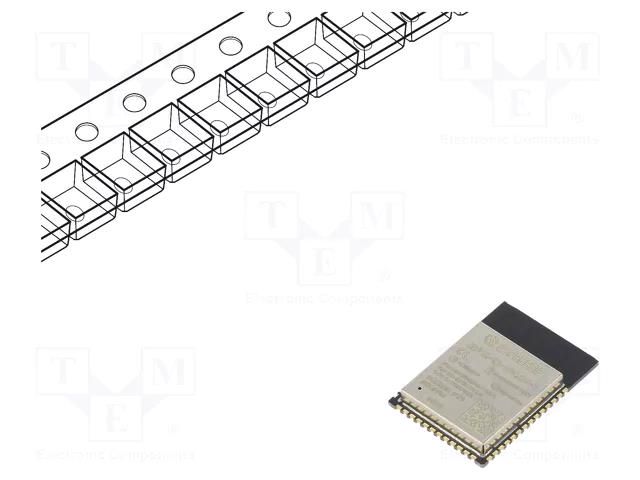 Module: IoT; Bluetooth: BLE; WiFi; PCB; IEEE 802.11b/g/n; SMD ESPRESSIF ESP32S3-WRM1-8