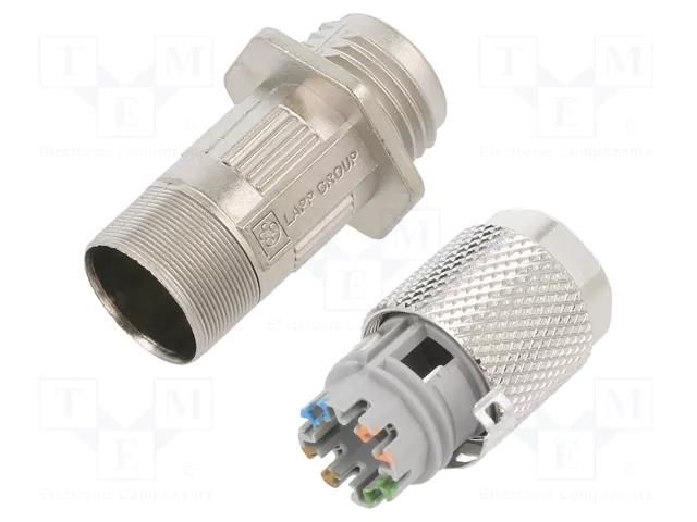 Connector: M12; plug; PIN: 8; female; X code-ProfiNET; IDC; IP67 LAPP 21700622