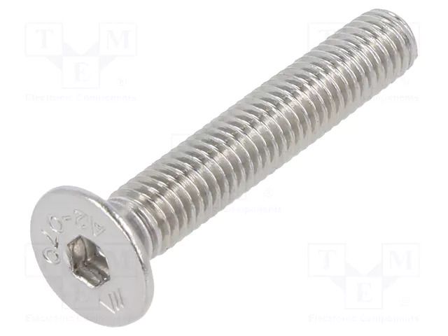 Screw; M5x30; 0.8; Head: countersunk; hex key; HEX 3mm; DIN 7991 KRAFTBERG K5X30-ISO10642-A2