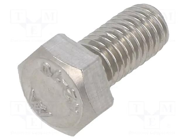 Screw; M5x10; 0.8; Head: hexagonal; A2 stainless steel; DIN 933 KRAFTBERG M5X10/D933-A2