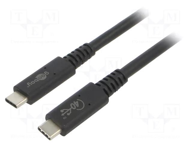 Cable; Thunderbolt 3,Thunderbolt 4,USB 4.0; 0.8m; black; 40Gbps Goobay USBC.4-0.8BK