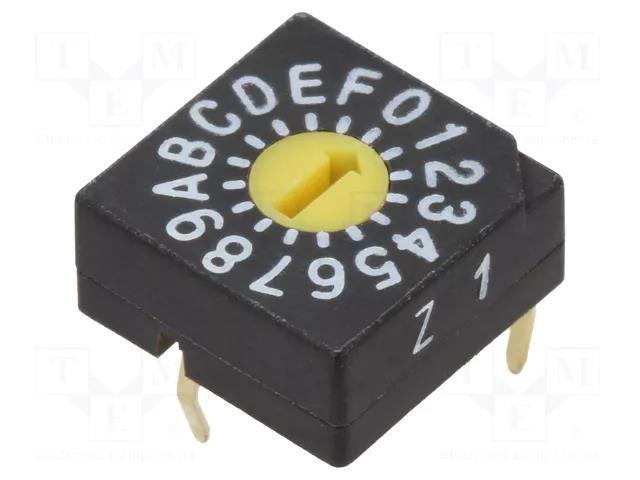 Encoding switch; Pos: 16; PCB,THT; 100mΩ; DC load @R: 0.03A/15VDC KNITTER-SWITCH DRS3016