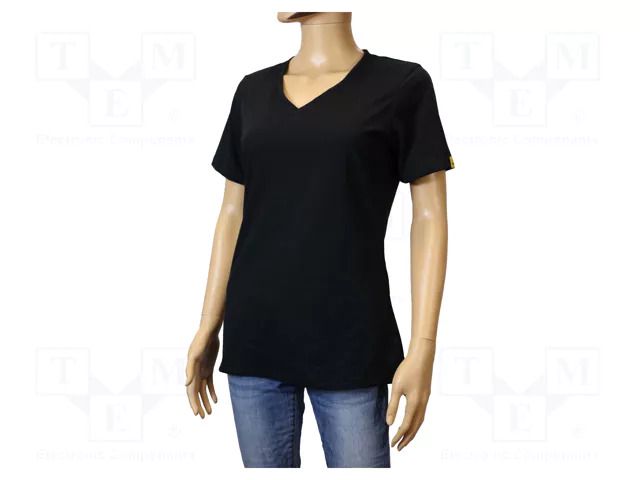 T-shirt; ESD; men's,S; cotton,polyester,carbon fiber; black EUROSTAT GROUP ERS-513000115G