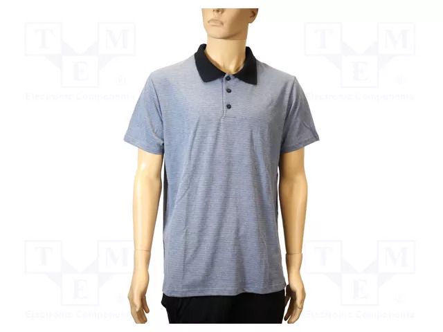 Polo shirt; ESD; XXXXL; cotton,polyester,carbon fiber; grey EUROSTAT GROUP ERS-517306630