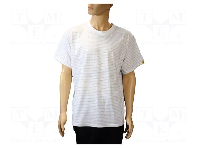 T-shirt; ESD; men's,XXL; cotton,polyester,carbon fiber; white EUROSTAT GROUP ERS-517320025G