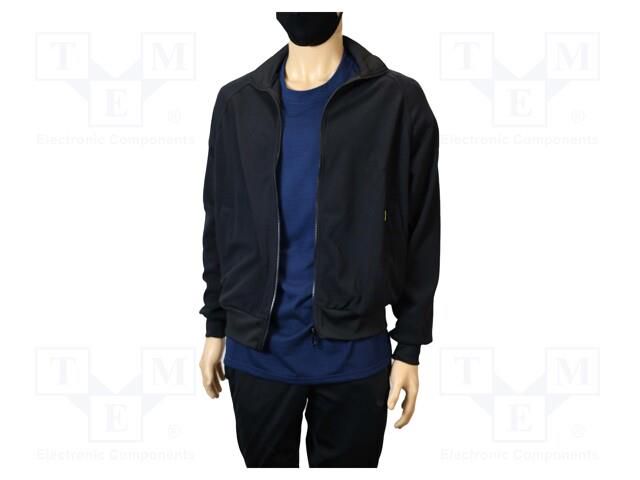 Sweatshirt; ESD; XXS; cotton,polyester,carbon fiber; black EUROSTAT GROUP ERS-517610705