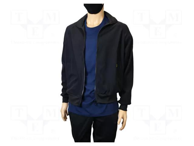 Sweatshirt; ESD; XXS; cotton,polyester,carbon fiber; black EUROSTAT GROUP ERS-517610705