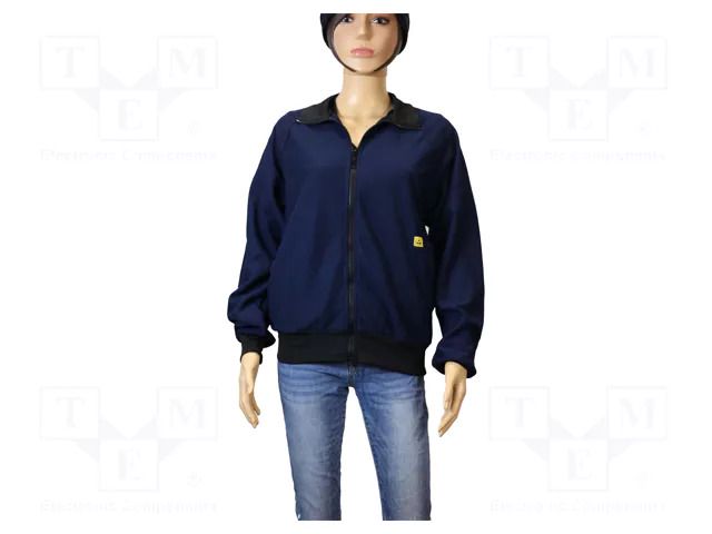 Sweatshirt; ESD; XL; cotton,polyester,carbon fiber; blue (dark) EUROSTAT GROUP ERS-517610830