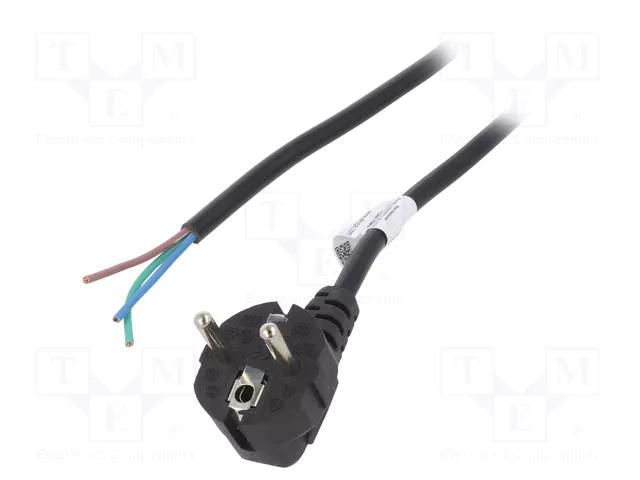 Cable; 3x0.75mm2; CEE 7/7 (E/F) plug angled,wires,SCHUKO plug AKYGA AK-OT-01C
