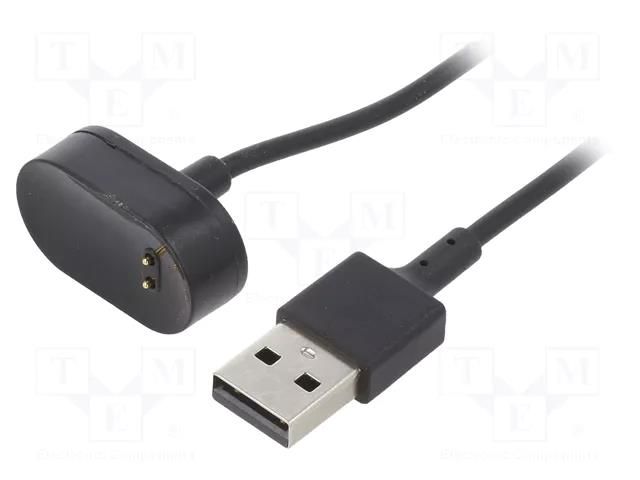 Cable: for smartwatch charging; 1m; 1A; black AKYGA AK-SW-32