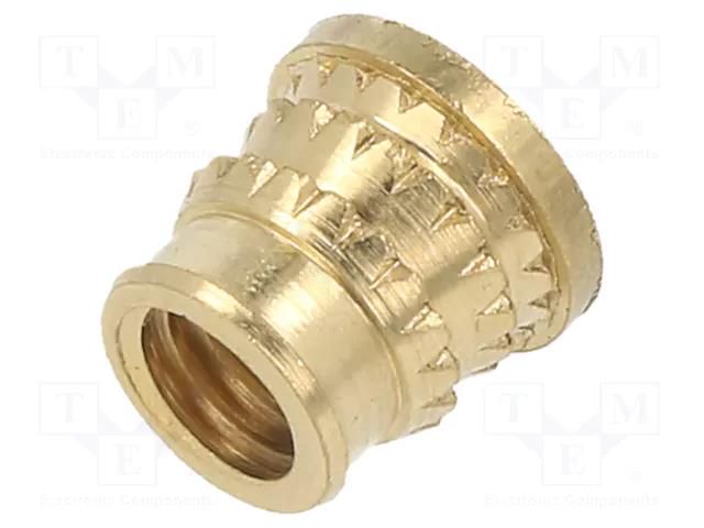 Threaded insert; brass; M5; L: 6.6mm; for plastic; MULTISERT® TAPPEX KVT-072M5